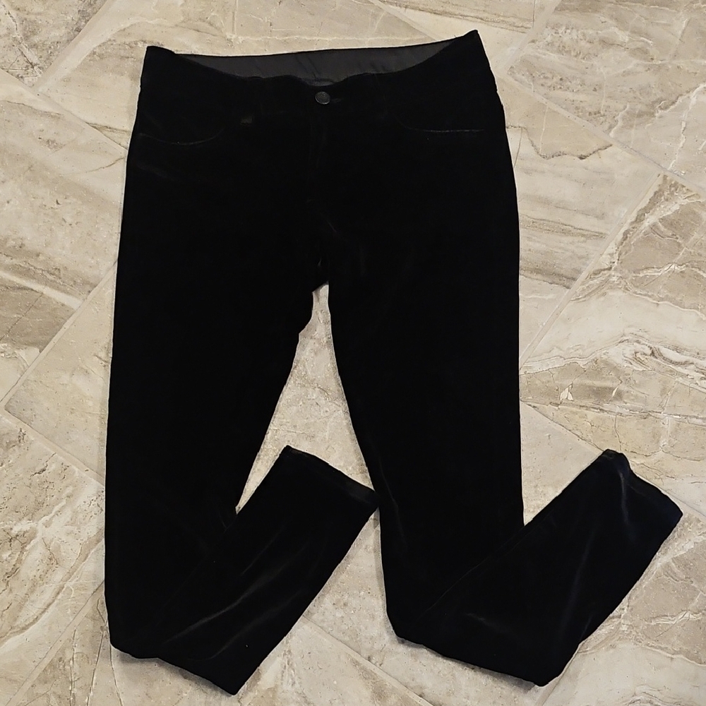 Siwy Black Velvet Skinny Low Rise Pants